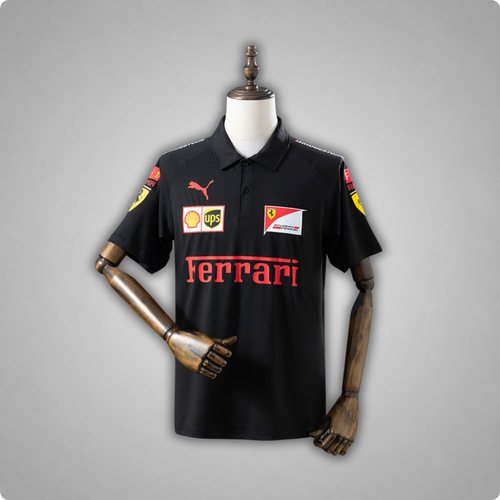 2025 Scuderia Ferrari Black Team Polo